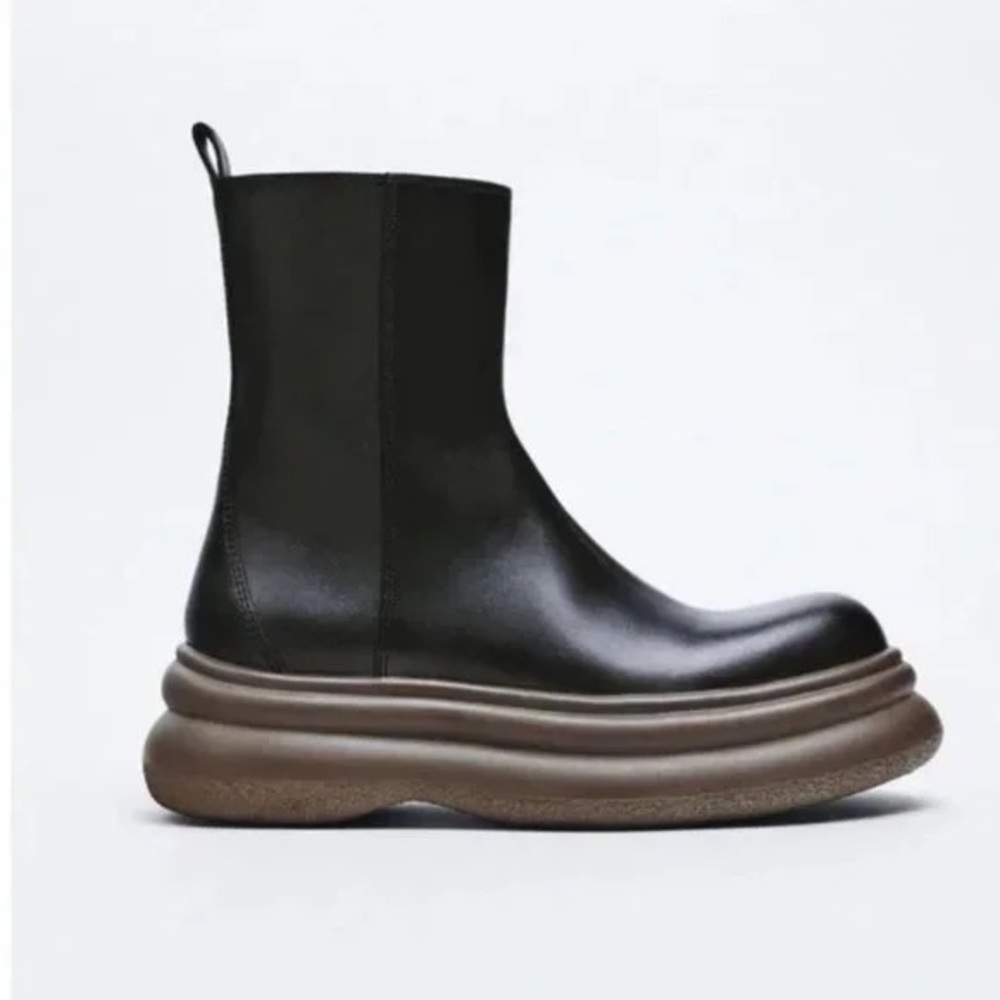 Zara Black Platform Ankle Boots